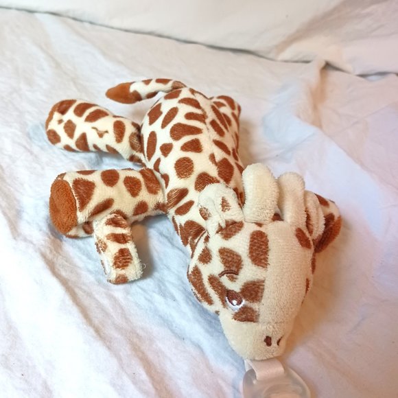 Philips Avent Brown and Cream Giraffe Soothie Snuggle Pacifier Holder 8" - Picture 1 of 9
